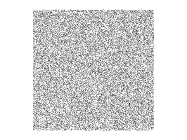 A figure showing the chaos game for a
square. Points are just randomly distributed.